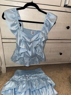 Cake for Dinner set- light blue top& skirt
